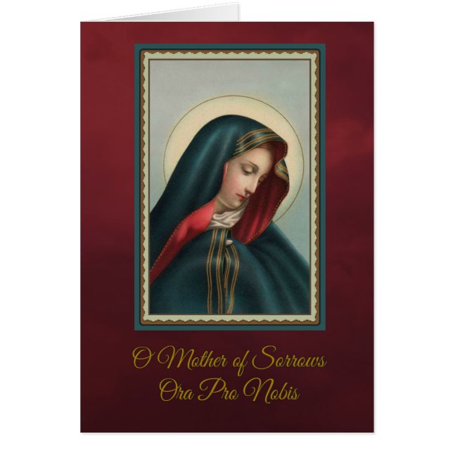 Nuestra madre triste w/prayer de ofrecimiento (Frente)