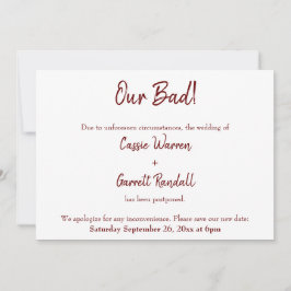 Nuestra mala Invitación Boda pospuesta en Borgoña