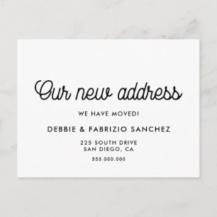 Nuestra nueva dirección invitación de movimiento d