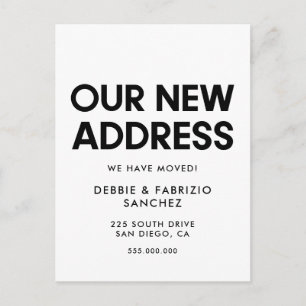 Nuestra nueva dirección invitación Minimalista en 