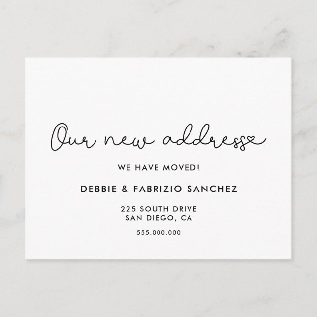 Nuestra nueva dirección invitación móvil Cute (Anverso)