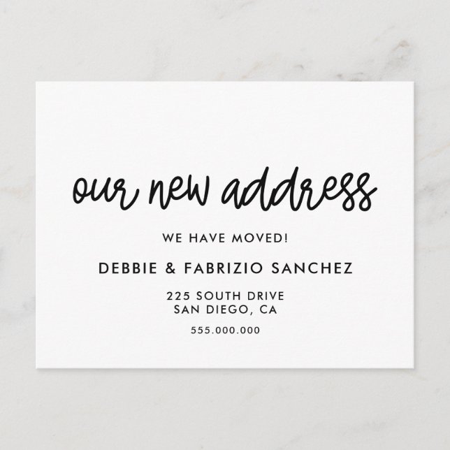 Nuestra nueva dirección invitación móvil simple (Anverso)