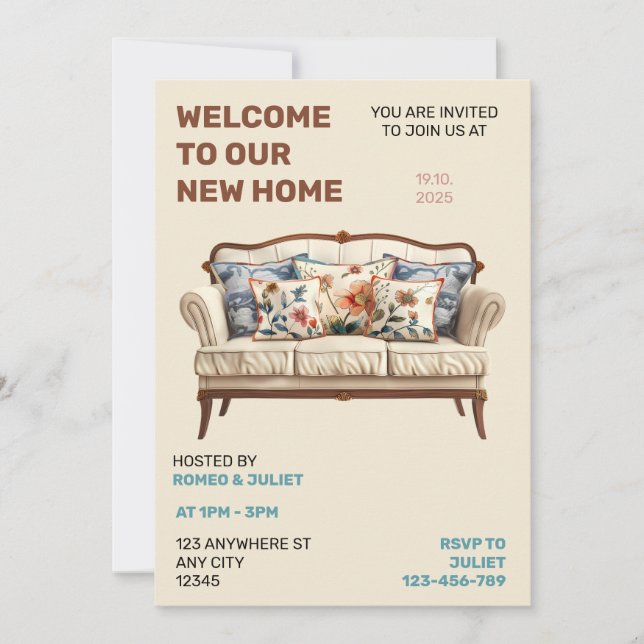 Nuestra nueva invitación a la fiesta en casa (Anverso)