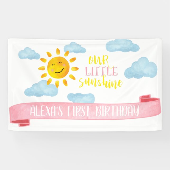 Nuestra pancarta de cumpleaños bajo el sol (Horizontal)