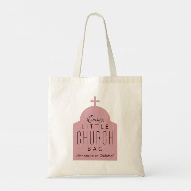 Nuestra pequeña bolsa de iglesia lindo tote de cúp (Reverso)