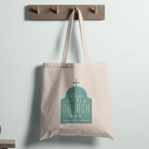 Nuestra pequeña bolsa de la iglesia lindo tote de 