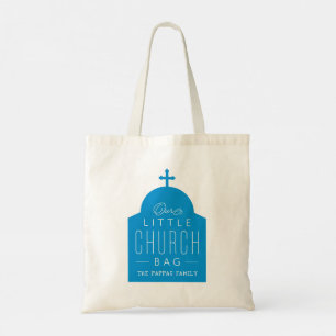 Nuestra pequeña bolsa de la iglesia lindo tote de 