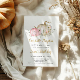 Nuestra pequeña calabaza Invitación al primer cump