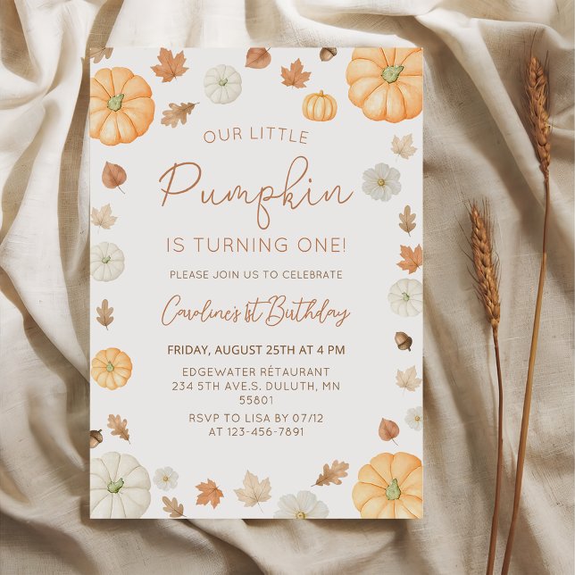 Nuestra pequeña calabaza Invitación de cumpleaños  (Subido por el creador)