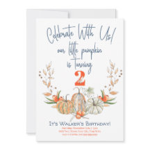 Nuestra pequeña calabaza segunda invitación azul d