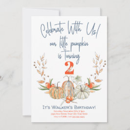 Nuestra pequeña calabaza segunda invitación azul d