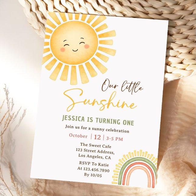 Nuestra pequeña invitación de cumpleaños con sol y (Subido por el creador)