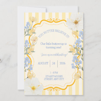 Nuestra pequeña invitación de cumpleaños de Butter