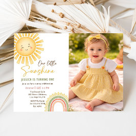 Nuestra pequeña invitación de cumpleaños de sol y 