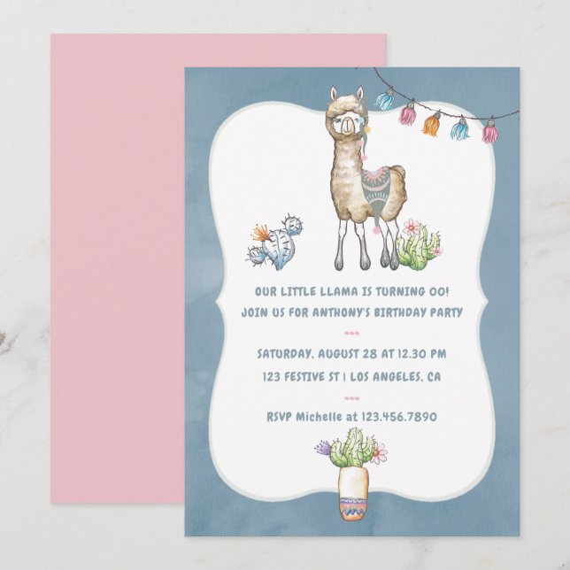 Nuestra pequeña invitación de cumpleaños para niño (Anverso / Reverso)