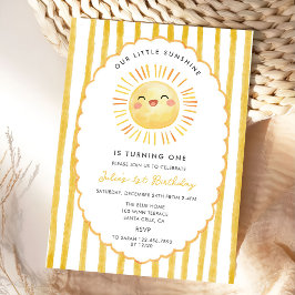 Nuestra Pequeña Invitación de Cumpleaños Rayas Ama