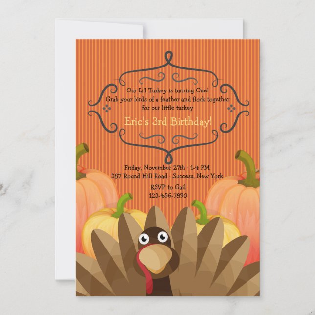 Nuestra pequeña invitación del cumpleaños de la (Anverso)