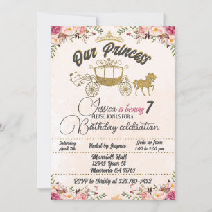 Nuestra pequeña princesa invitación de cumpleaños