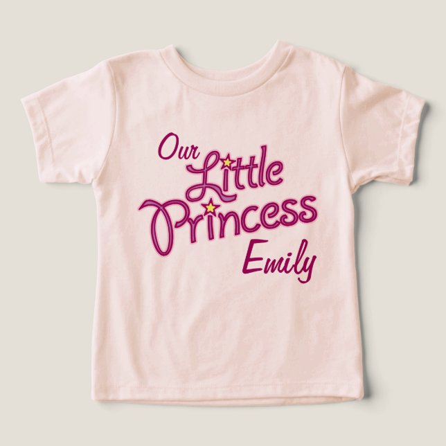 Nuestra pequeña princesa nombró camiseta de chicas (Diseño delantero )