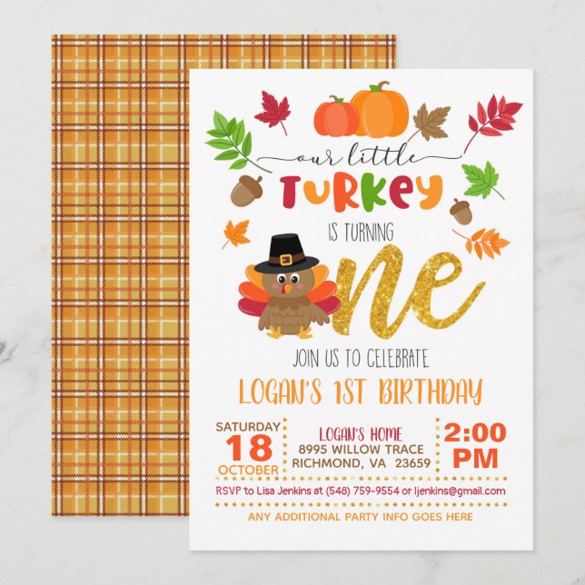 Nuestra pequeña Turquía se vuelve una invitación - (Anverso / Reverso)