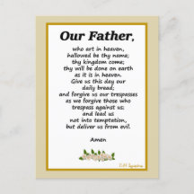 Nuestra plegaria padre Matthew 6:9-13 postal