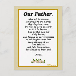Nuestra plegaria padre Matthew 6:9-13 postal