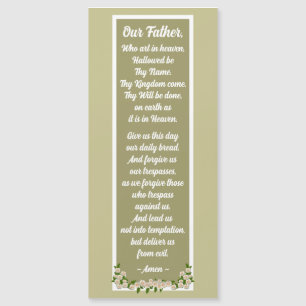 Nuestra plegaria padre Matthew 6:9-13 Tarjeta magn