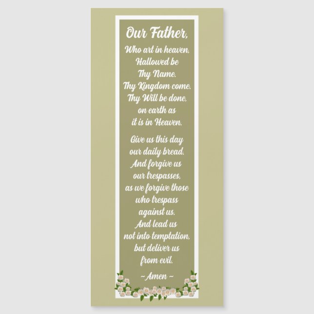 Nuestra plegaria padre Matthew 6:9-13 Tarjeta magn (Anverso)