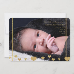 Nuestra poca invitación del nacimiento de la foto