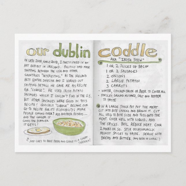 Nuestra postal de la receta de Dublin Coddle (Anverso)