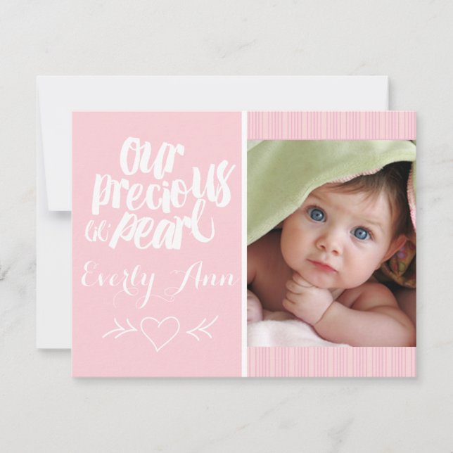 Nuestra preciada Invitación Pearl Baby (Anverso)