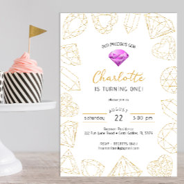 Nuestra Preciosa Invitación de cumpleaños Gem Purp