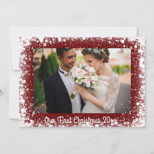 Nuestra primera foto de Navidad tipografía de niev (Anverso)