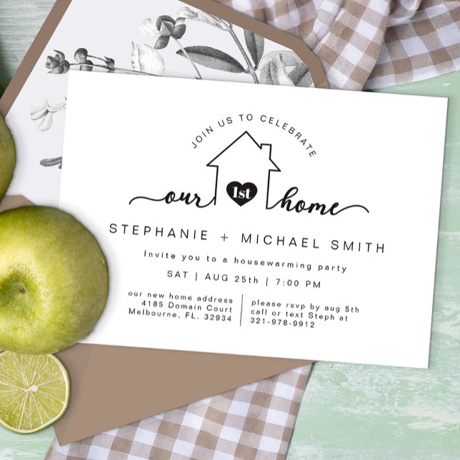 Nuestra primera invitación a la fiesta de calentam (First Home Housewarming Party)
