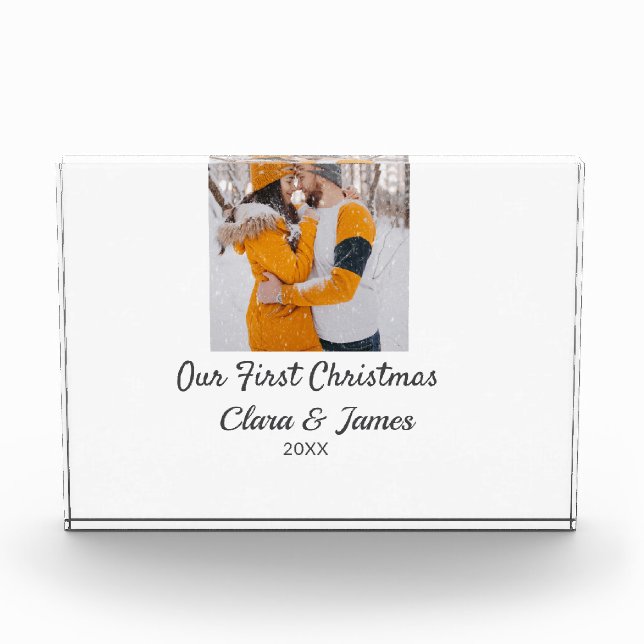 Nuestra primera Navidad boho moderna foto pareja n (Anverso)