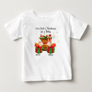 Nuestra primera Navidad como camiseta de bebé geme