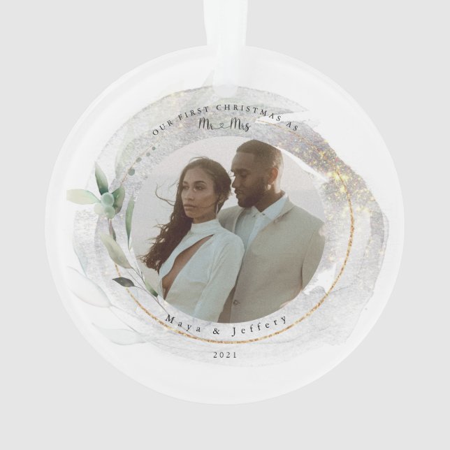 Nuestra Primera Navidad Como Ornamento De Fotograf (Reverso)