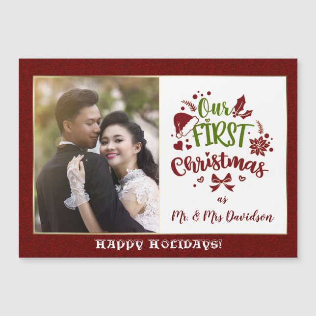 Nuestra primera Navidad como Sr. y Sra. Red Purpur (Anverso)