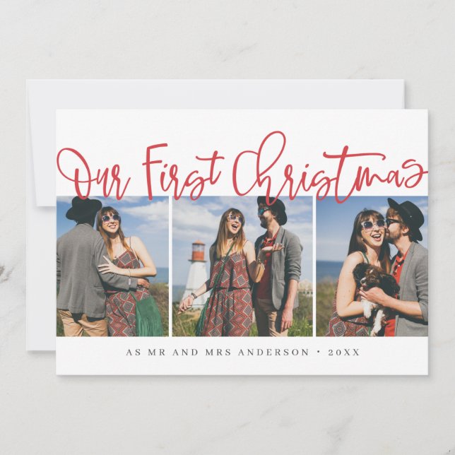 Nuestra Primera Navidad Como Sra. Simple Moda Foto (Anverso)