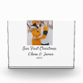 Nuestra primera Navidad moderna boho foto pareja n