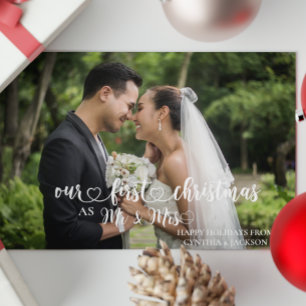 Nuestra Primera Navidad Sr & Sra Letra a Mano Foto