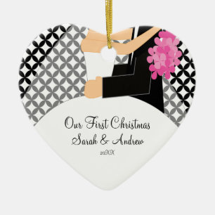 Nuestra primera novia y novio del ornamento del