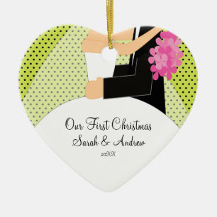 Nuestra primera novia y novio del ornamento del