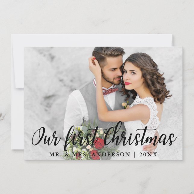 Nuestra primera tarjeta fotográfica de Boda de Nav (Anverso)