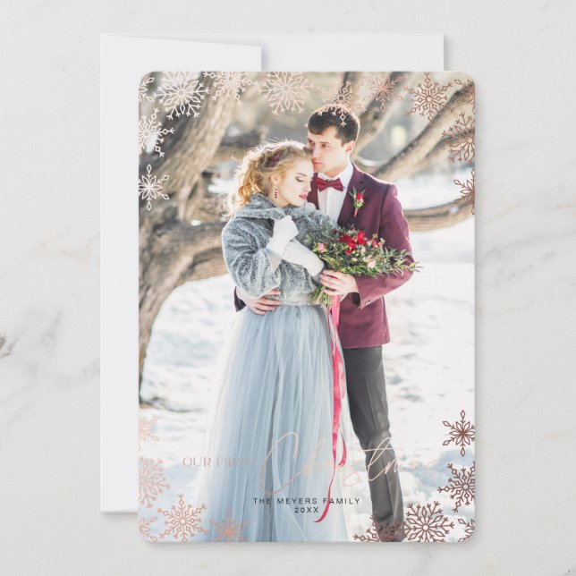 Nuestra primera tarjeta navideña de festividad fot (Anverso)