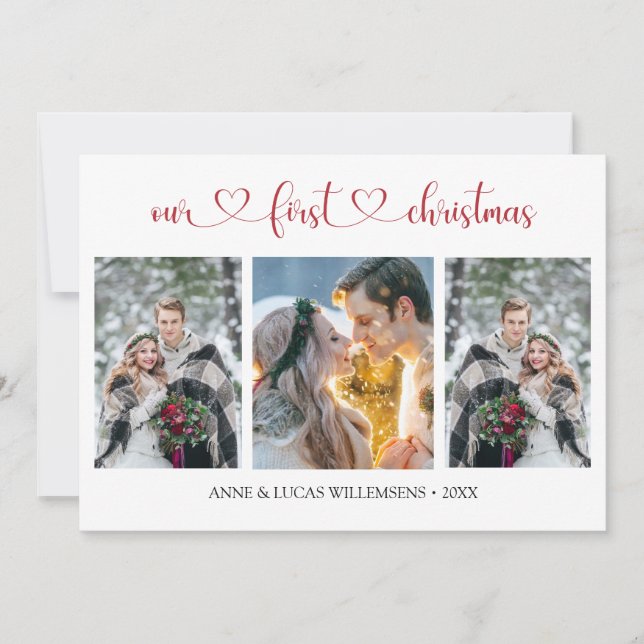 Nuestra primera tarjeta plana de fotos de parejas  (Anverso)