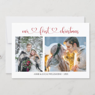 Nuestra primera tarjeta plana de fotos de parejas