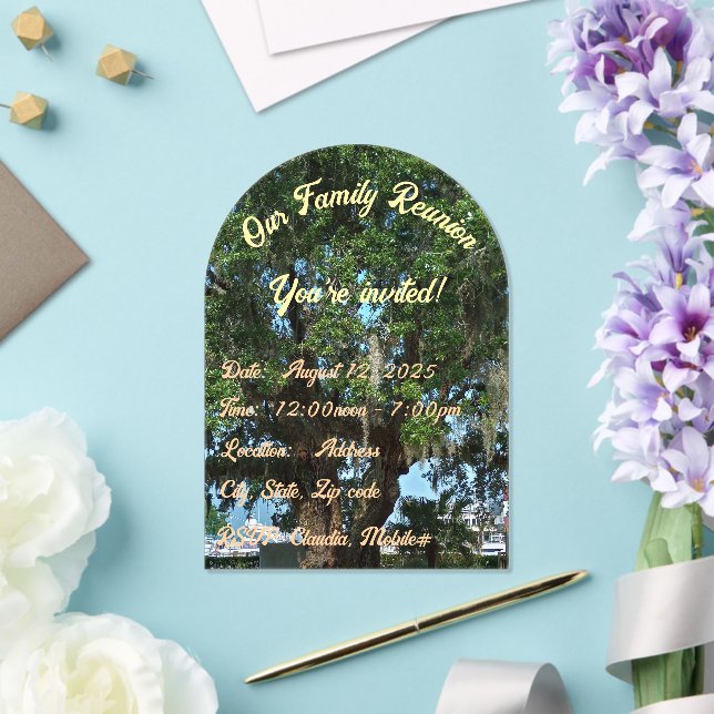 Nuestra Reunión Familiar, Invitación Acrílica (Insitu (Boda))