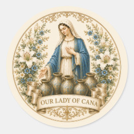 Nuestra Señora de Caná Pegatinas Católicas para Bo