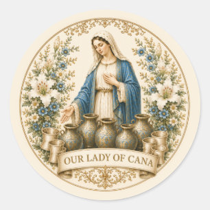 Nuestra Señora de Caná Pegatinas Católicas para Bo